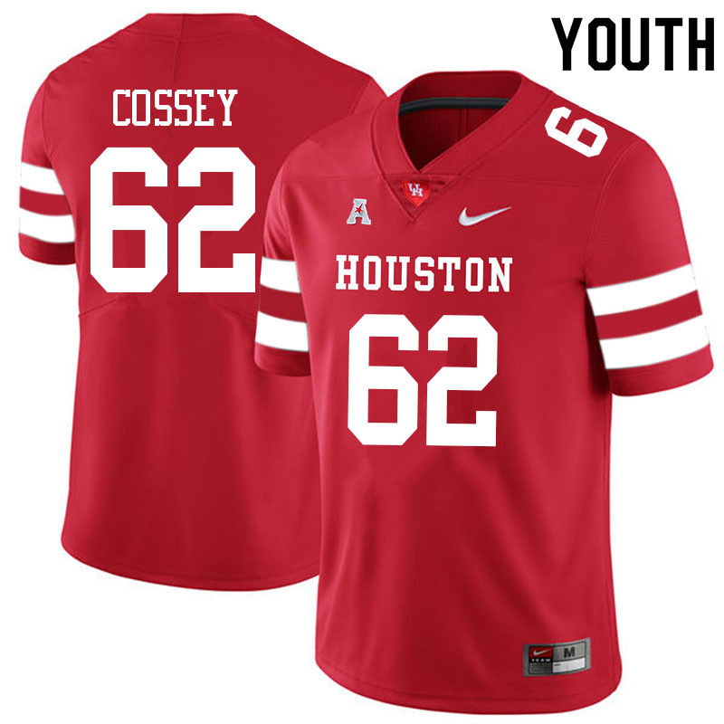 Youth #62 Gabe Cossey Houston Cougars College Football Jerseys Sale-Red